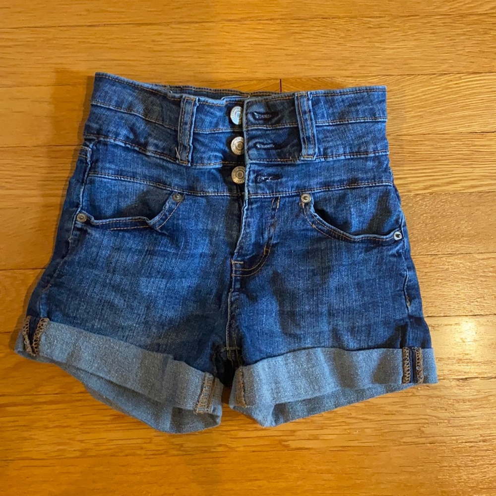 high rise jean shorts